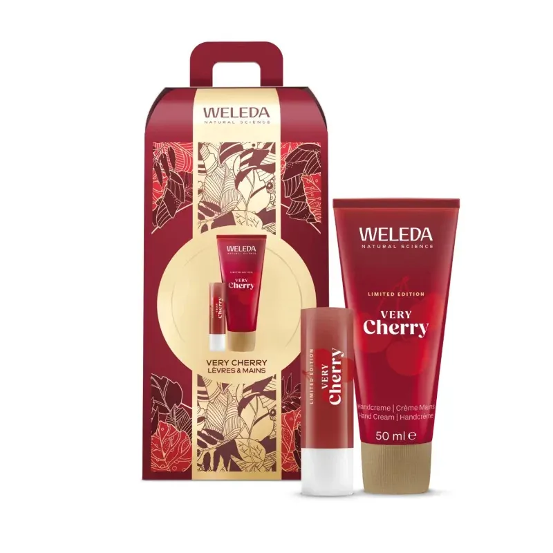 Weleda Coffret Very Cherry Stick Lèvres 4,8g + Crème mains 50ml - Univers Pharmacie