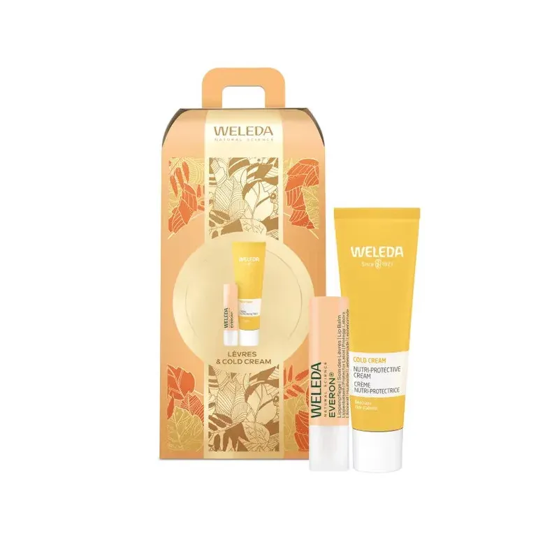 Weleda Coffret  Everon Stick Soin des Lèvres à la Cire d'Abeille Bio 4.8g + Cold Cream Soin Protecteur Intensif 30ml