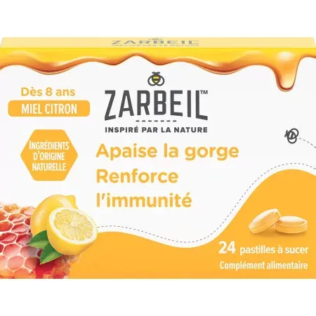 Zarbeil Gorge Immunité Miel 24 Pastilles - Univers Pharmacie