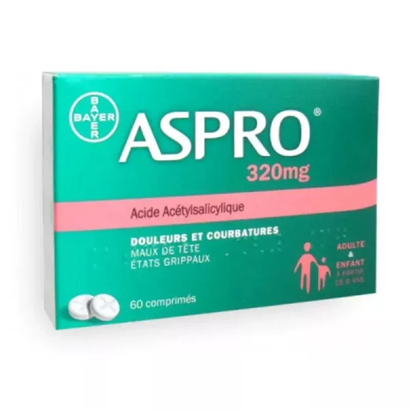 Aspro 320mg 60 comprimés - Univers Pharmacie