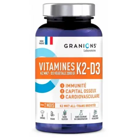 Granions Vitamines K2-D3 60 comprimés - Univers Pharmacie
