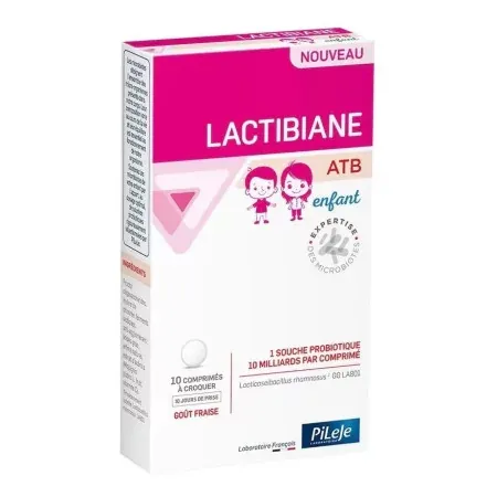 PiLeJe Lactibiane ATB Enfant 10 comprimés à croquer - Univers Pharmacie