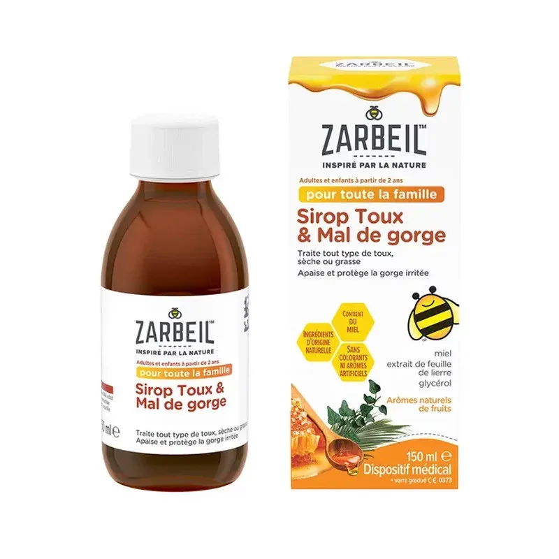 Zarbeil Sirop Toux & Mal de Gorge 150ml - Univers Pharmacie