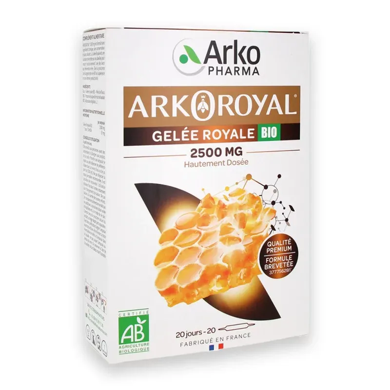 Arkopharma Arkoroyal Gelée Royale 2500mg 20 ampoules - Univers Pharmacie