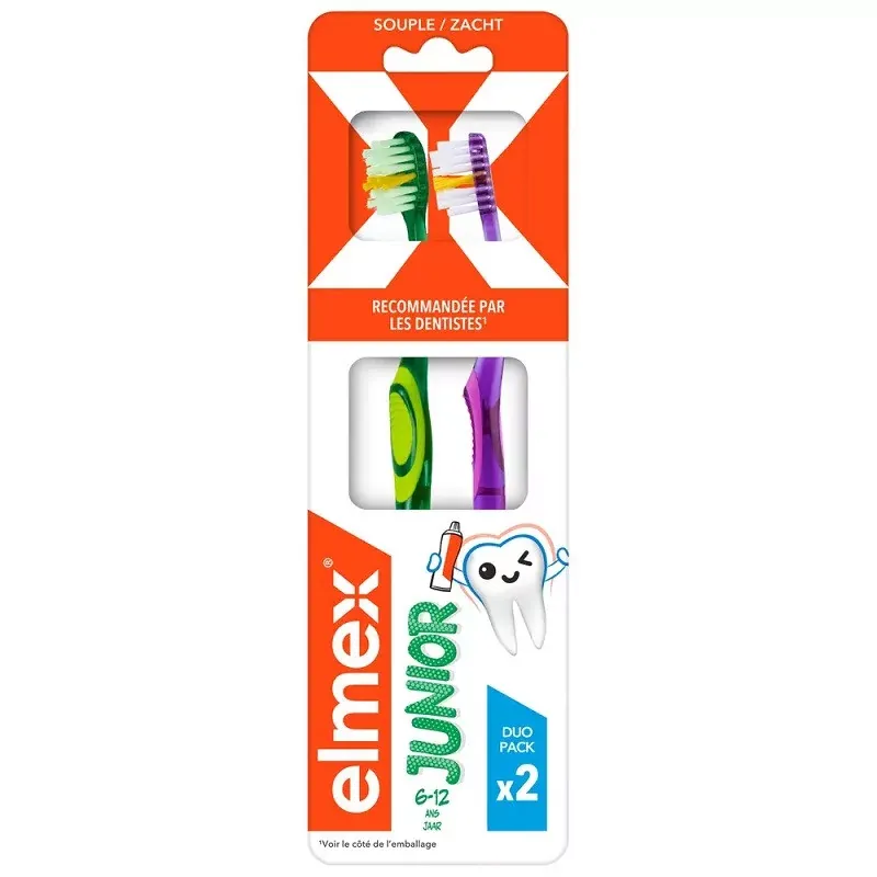 Elmex Junior Brosse à Dents 6-12 ans X2 - Univers Pharmacie