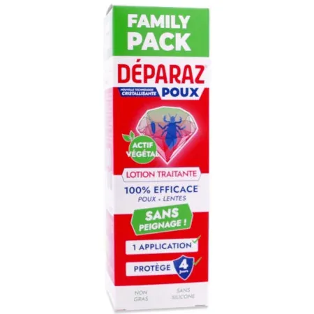 Déparaz Poux Lotion Traitante Family Pack 200ml - Univers Pharmacie