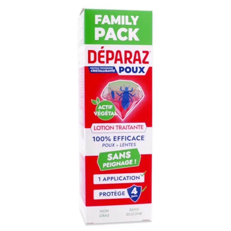 Déparaz Poux Lotion Traitante Family Pack 200ml - Univers Pharmacie