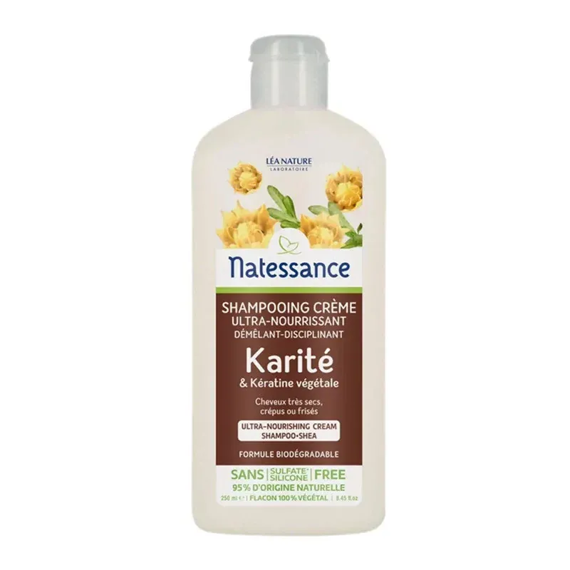 Natessance Shampooing Crème Ultra Nourrissant Karité 250ml - Univers Pharmacie