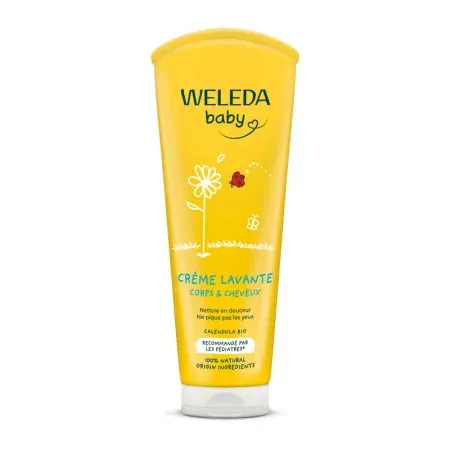 Weleda Bébé Crème Lavante Corps et Cheveux Calendula 200ml - Univers Pharmacie