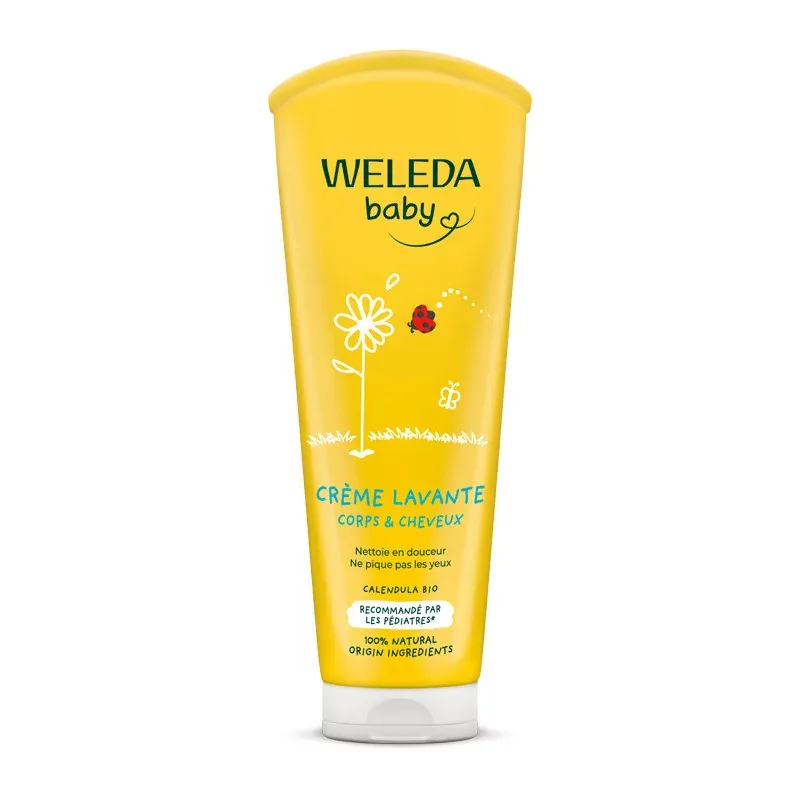 Weleda Bébé Crème Lavante Corps et Cheveux Calendula 200ml - Univers Pharmacie