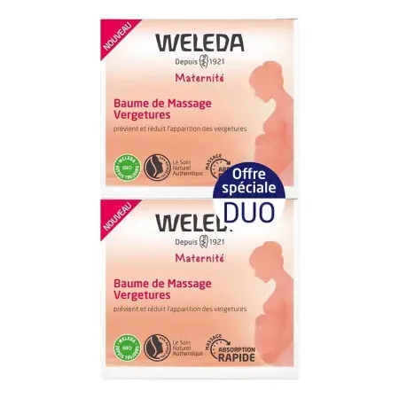 Weleda Maternité Baume de Massage Vergetures 2X150ml - Univers Pharmacie