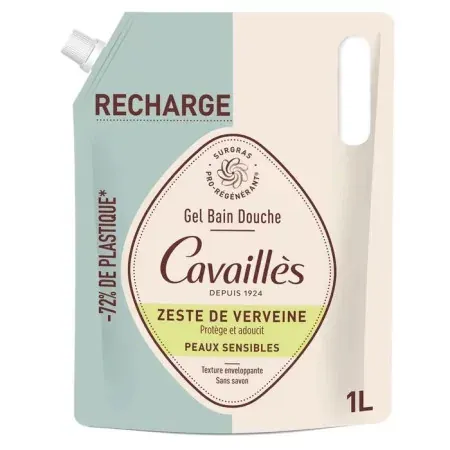 Cavaillès Recharge Gel Bain Douche Zeste de Verveine 1L - Univers Pharmacie