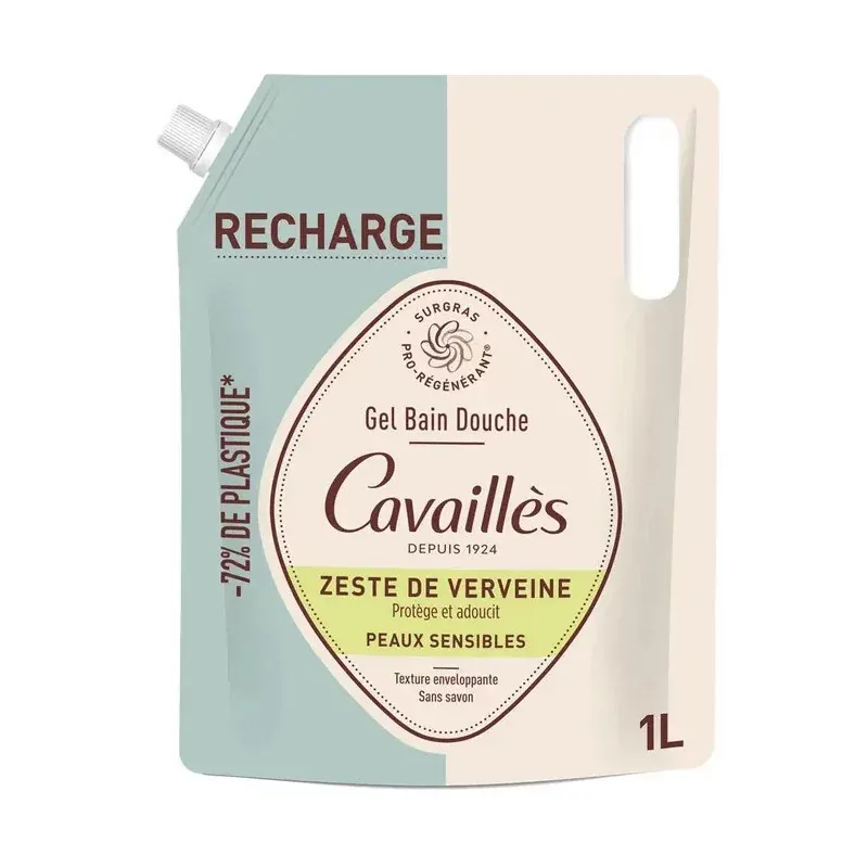 Cavaillès Recharge Gel Bain Douche Zeste de Verveine 1L - Univers Pharmacie