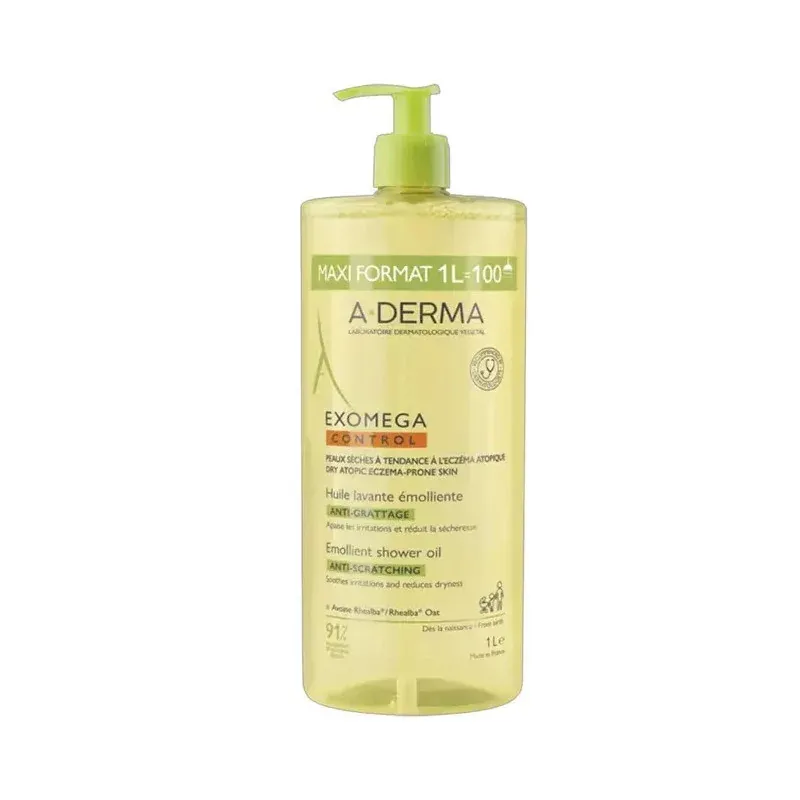 A-Derma Exomega Control Huile Lavante Émolliente 1L - Univers Pharmacie