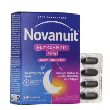 Novanuit Nuit Complète 1.9mg 20 comprimés - Univers Pharmacie