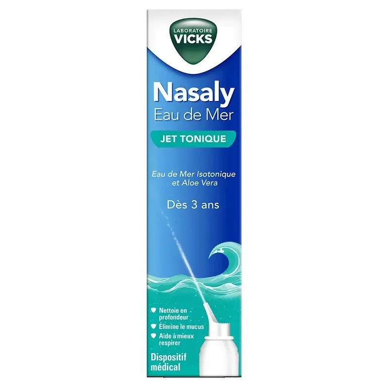 Vicks Nasaly Eau de Mer Jet Tonique 120ml - Univers Pharmacie