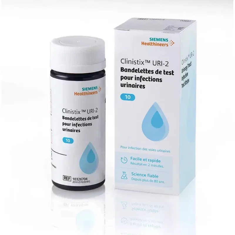 Clinistix URI-2 Bandelettes Test Infections Urinaires X10 - Univers Pharmacie