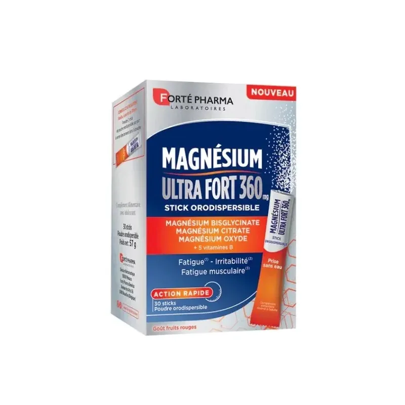 Forté Pharma Magnésium Ultra Fort 360mg 30 sticks - Univers Pharmacie