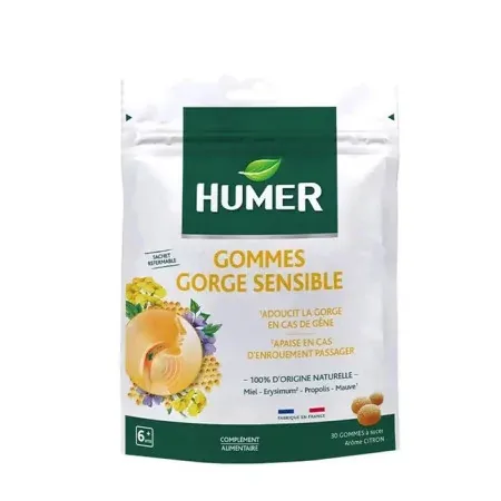 Humer Gommes Gorge Sensible Citron X30 - Univers Pharmacie