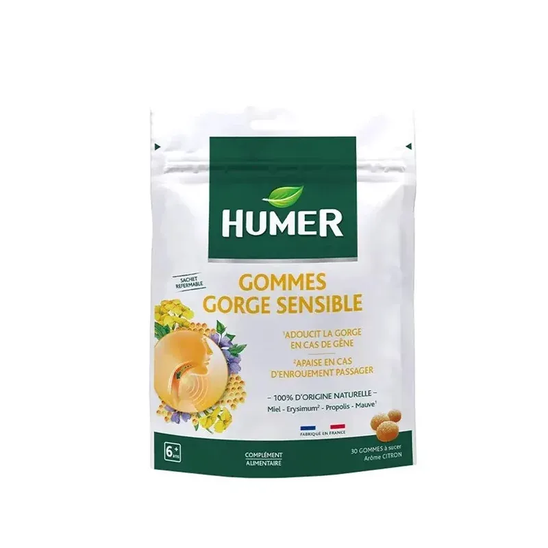 Humer Gommes Gorge Sensible Citron X30 - Univers Pharmacie