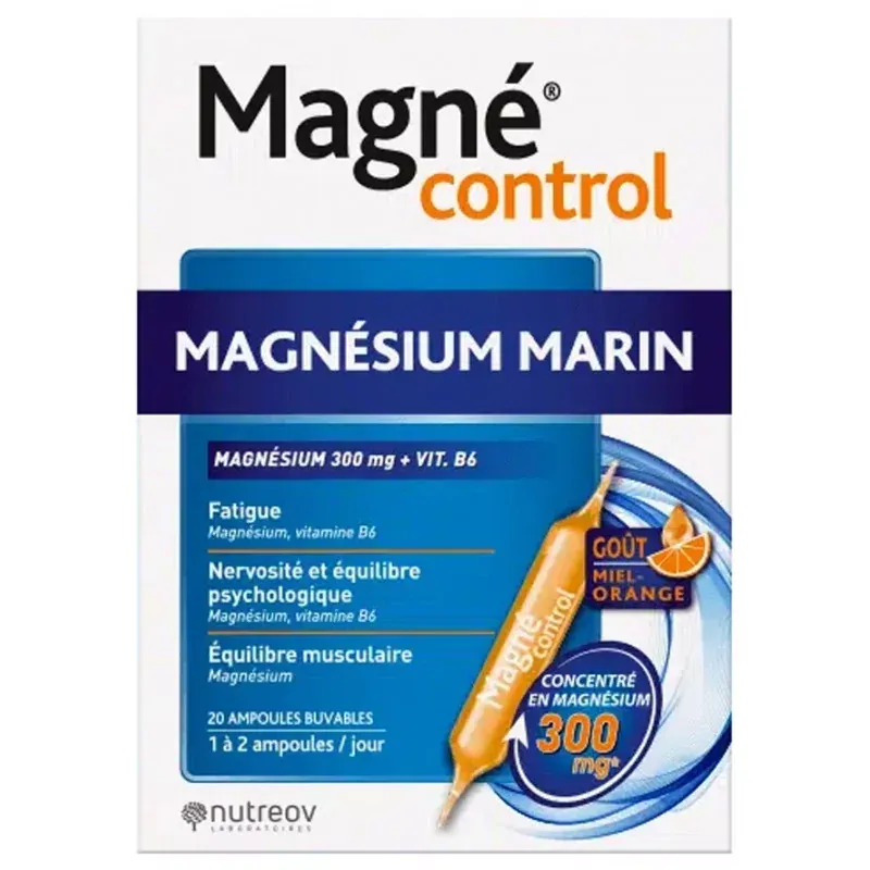 Magné Control Magnésium Marin 20 ampoules buvables  - Univers Pharmacie