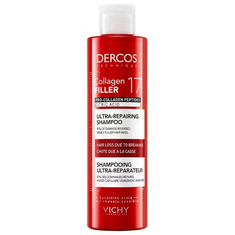 Vichy Dercos Collagen Filler 17 Shampooing Ultra-réparateur 200ml - Univers Pharmacie