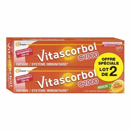 Vitascorbol C1000 2X20 comprimés effervescents - Univers Pharmacie