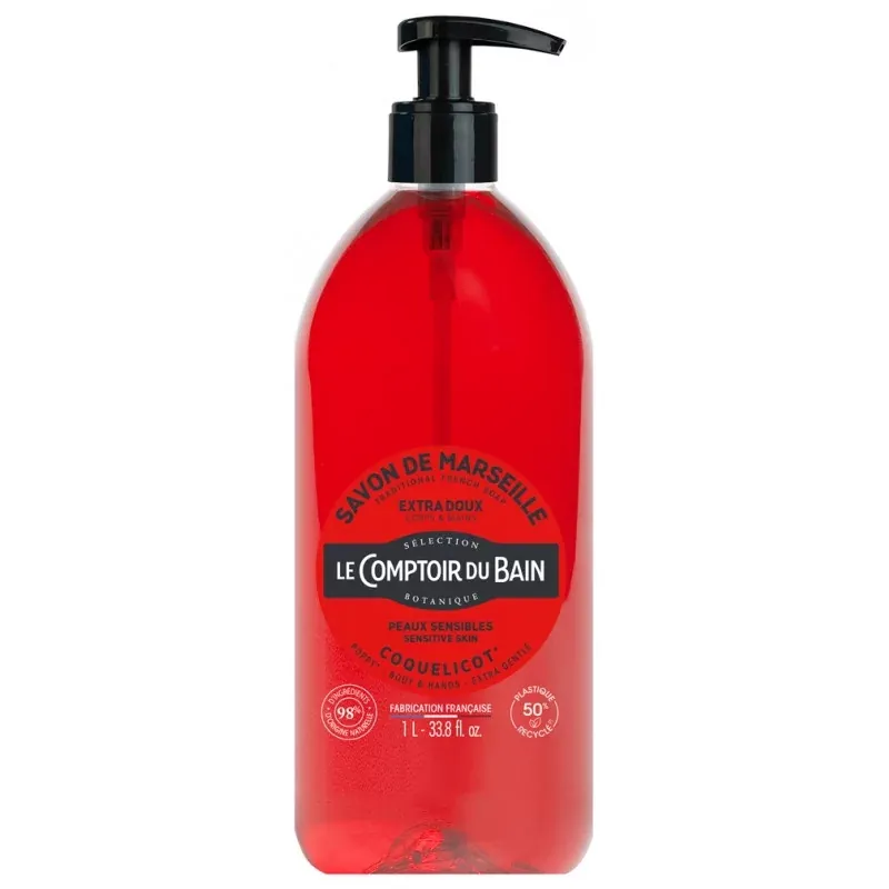 Le Comptoir du Bain Savon de Marseille Coquelicot 1L - Univers Pharmacie