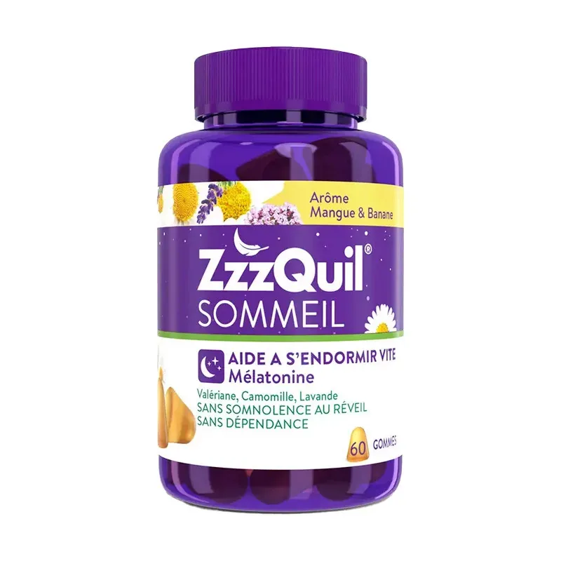 ZzzQuil Sommeil Arôme Mangue Banane 60 gommes - Univers Pharmacie