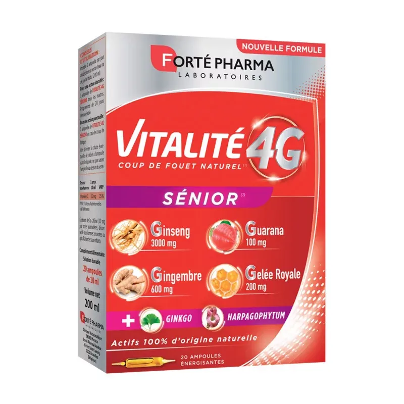 Forté Pharma Vitalité 4G Sénior 20 ampoules - Univers Pharmacie