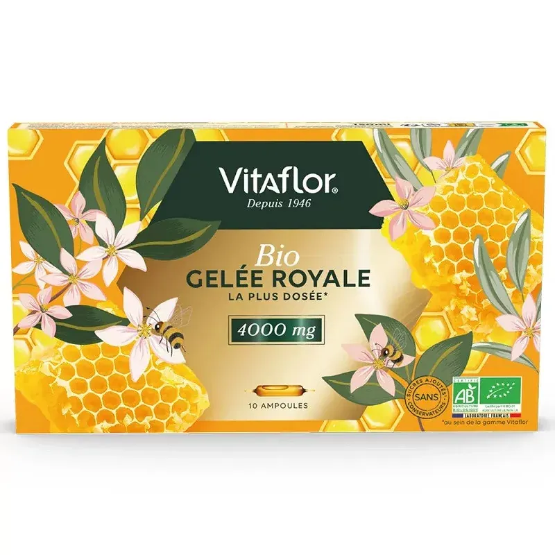 Vitaflor Bio Gelée Royale 4000mg 10 ampoules - Univers Pharmacie