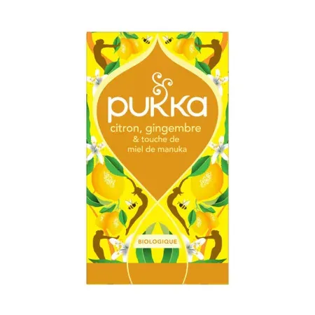 Pukka Citron Gingembre et Miel de Manuka Biologique 20 sachets - Univers Pharmacie