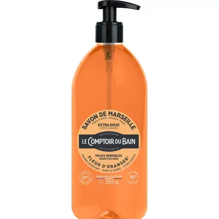 Le Comptoir du Bain Savon de Marseille Fleur d'Oranger 1L - Univers Pharmacie