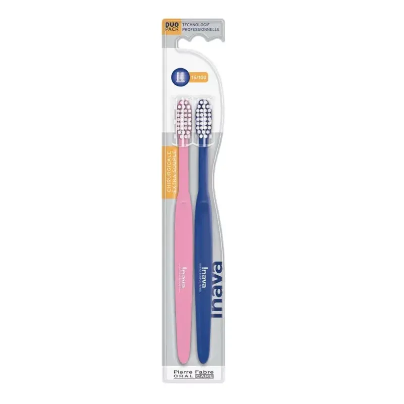 Inava Brosse à Dents Chirurgicale Extra Souple 15/100 X2 - Univers Pharmacie