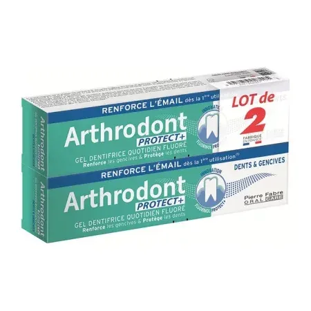Arthrodont Protect+ Gel Dentifrice Quotidien Fluoré 2X75ml - Univers Pharmacie