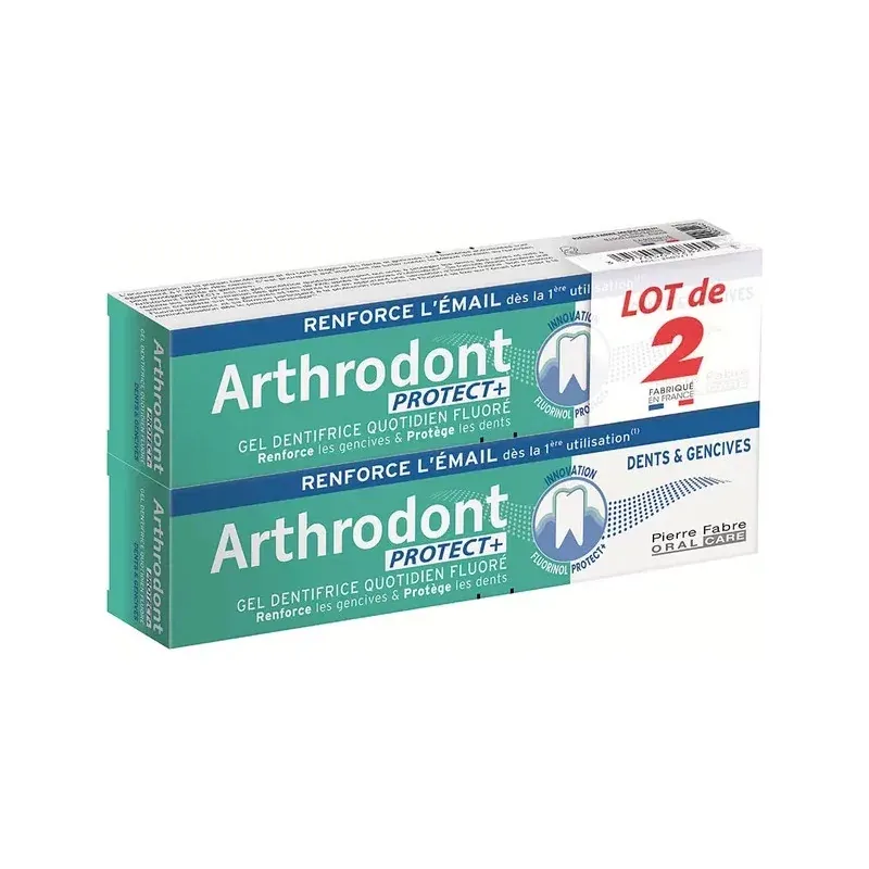 Arthrodont Protect+ Gel Dentifrice Quotidien Fluoré 2X75ml - Univers Pharmacie