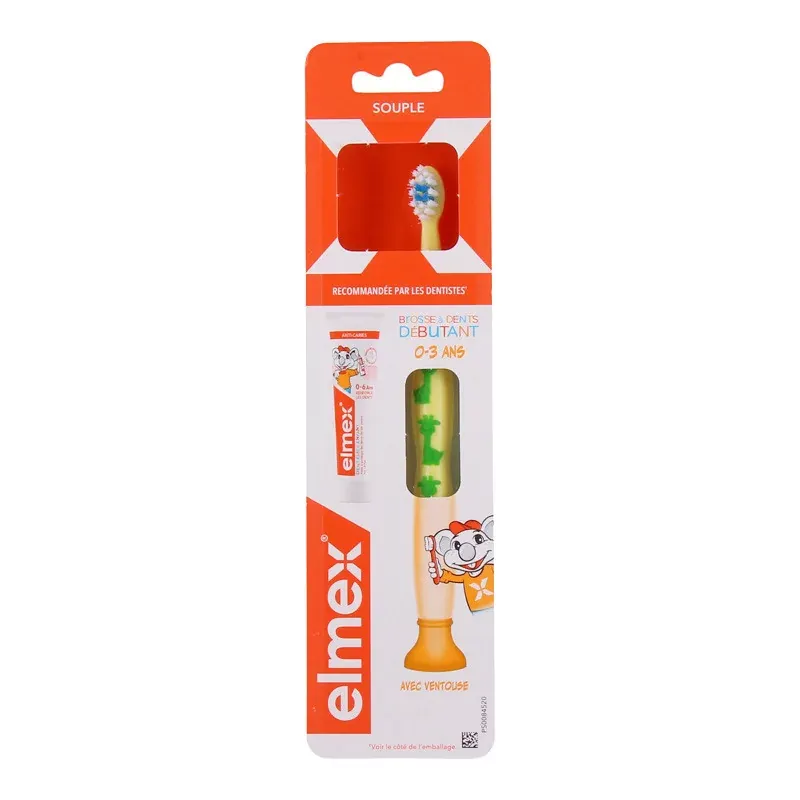 Elmex Brosse à Dents Souple Enfants 0-3 ans jaune - Univers Pharmacie