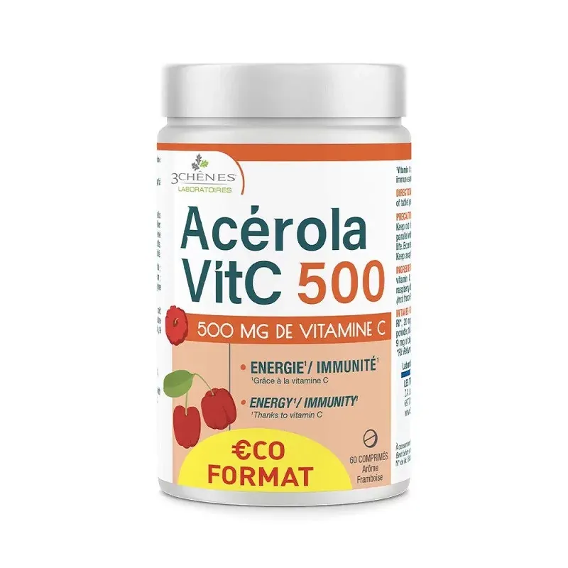 Acérola VitC 500 60 comprimés - Univers Pharmacie