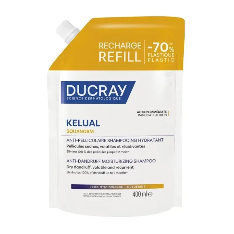 Ducray Kelual Squanorm Anti-pelliculaire Shampooing Hydratant Recharge 400ml - Univers Pharmacie