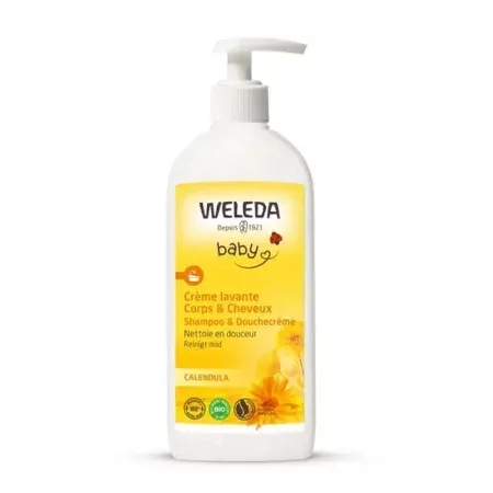 Weleda Bébé Crème Lavante Corps et Cheveux Calendula 400ml - Univers Pharmacie