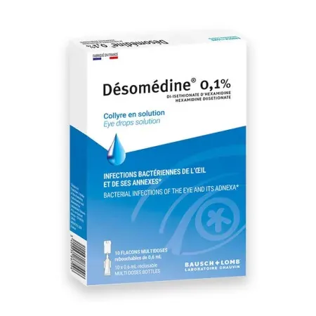 Désomédine 0,1% Collyre Antiseptique 10 unidoses - Univers Pharmacie