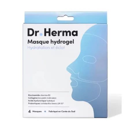 Dr Herma Masque Hydrogel Hydratation et Eclat X4 - Univers Pharmacie