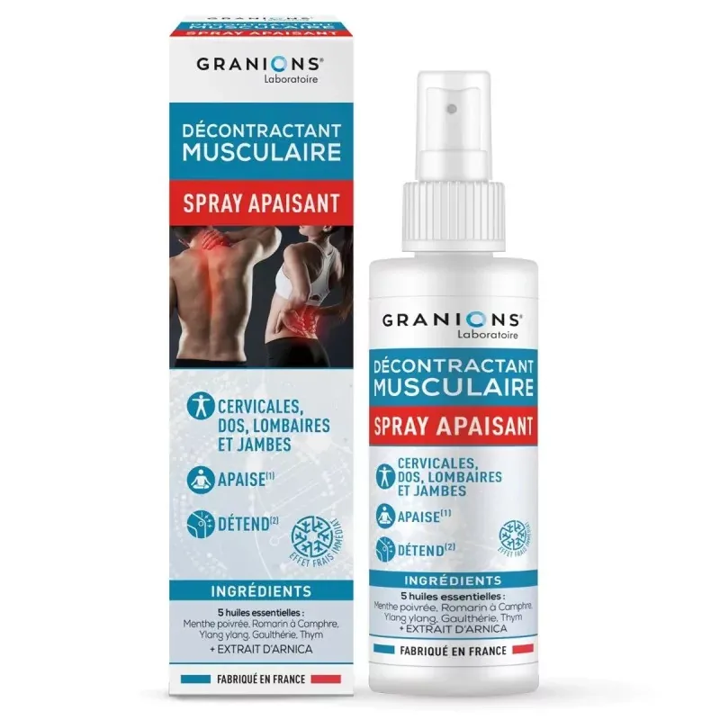 Granions Décontractant Musculaire Spray Apaisant 100ml - Univers Pharmacie