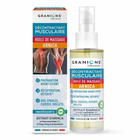 Granions Décontractant Musculaire Huile de Massage Arnica 100ml - Univers Pharmacie