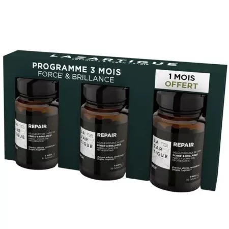 Lazartigue Repair Programme 3 mois Force & Brillance 3X30 gélules - Univers Pharmacie