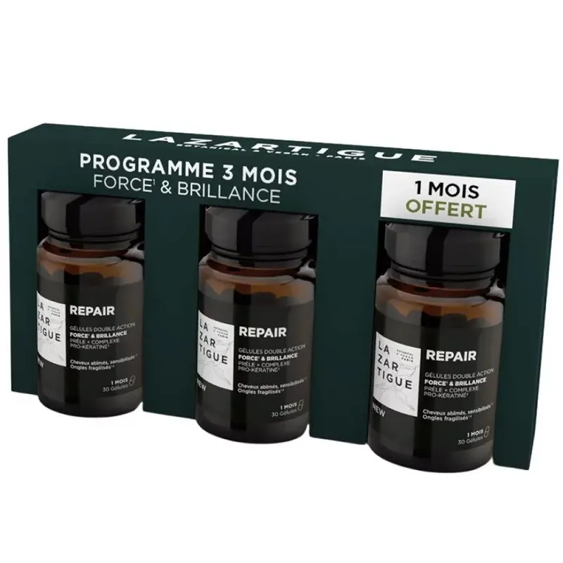 Lazartigue Repair Programme 3 mois Force & Brillance 3X30 gélules - Univers Pharmacie