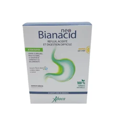 Aboca NeoBianacid goût citron 20 sachets-dose - Univers Pharmacie