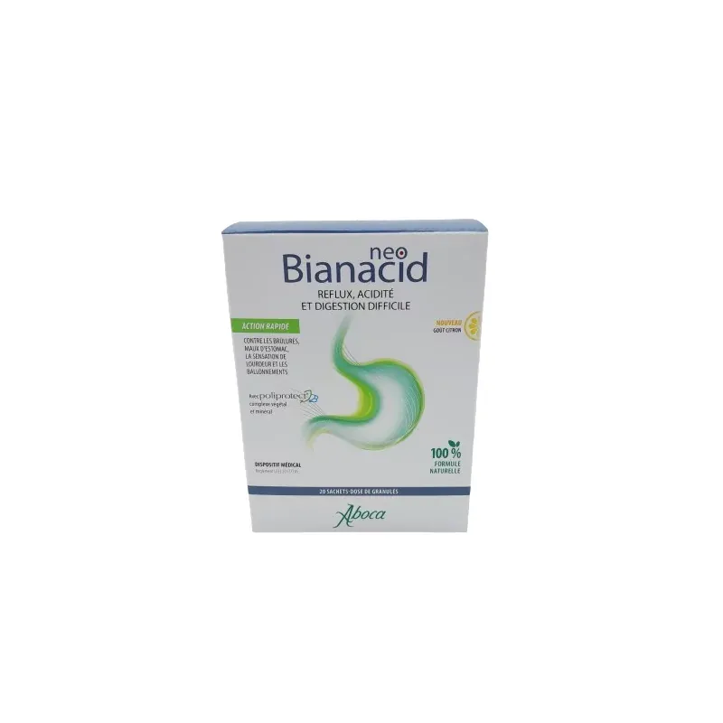 Aboca NeoBianacid goût citron 20 sachets-dose - Univers Pharmacie