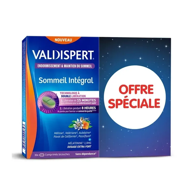 Valdispert Sommeil Intégral 1,9mg 2X30 comprimés bicouches