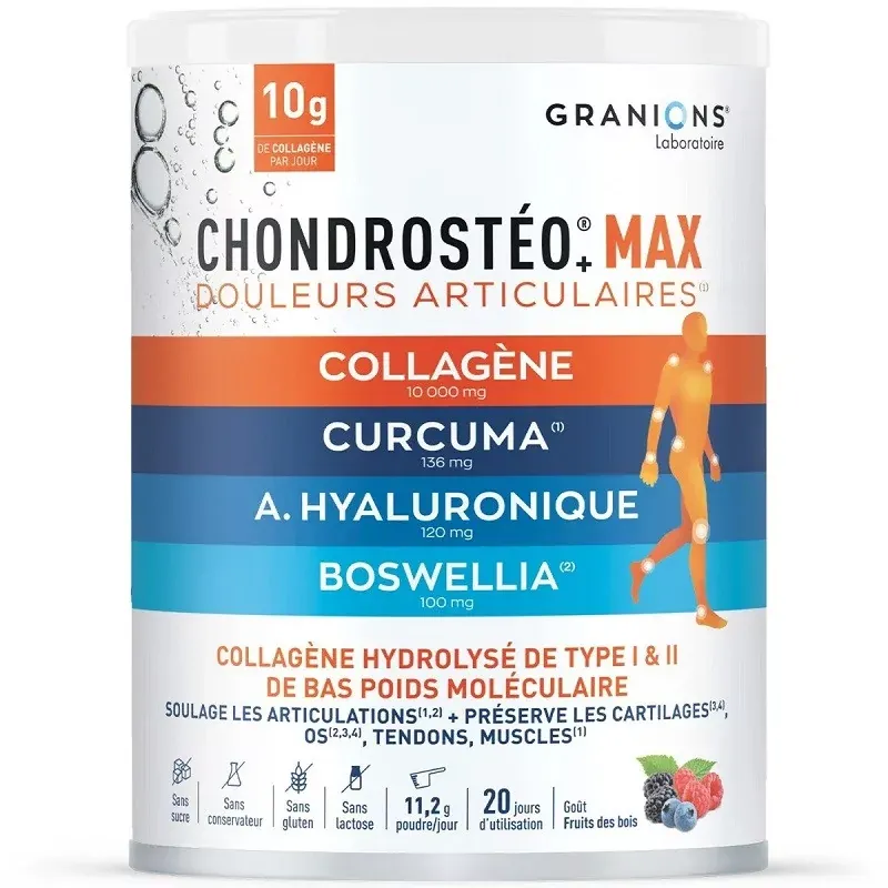 Chondrostéo+ Max Douleurs Articulaires Goût Fruits des Bois 225g - Univers Pharmacie